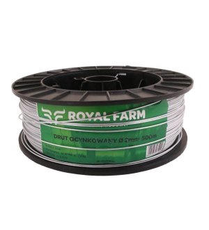 Drut (szpula) do pastucha ocynkowany fi 2.0 mm 500m ROYAL FARM RM-105010013