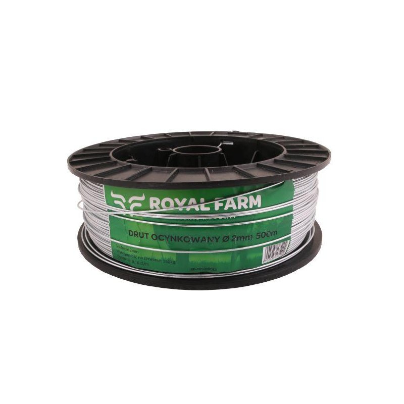 Drut (szpula) do pastucha ocynkowany fi 2.0 mm 500m ROYAL FARM RM-105010013