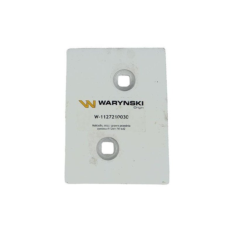 Nakładka płozy prawa przednia zastosowanie PO 642 Unia Pług stal borowa WARYŃSKI