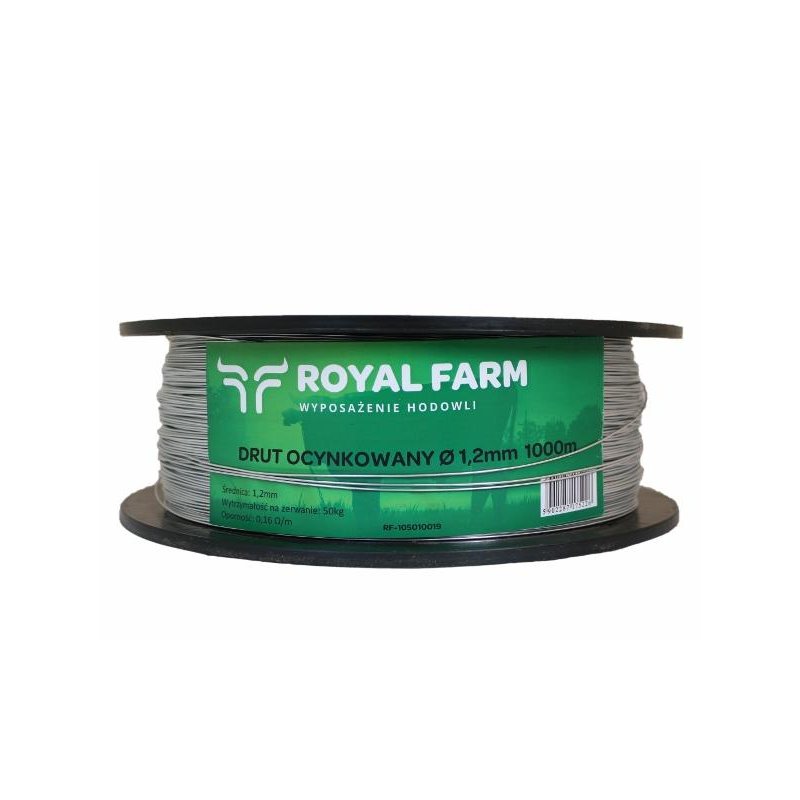 Drut (szpula) do pastucha 1000m ocynkowany fi 1.2 mm ROYAL FARM RM-105010019