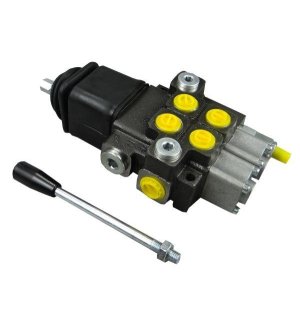 Rozdzielacz hydrauliczny 2-sekcyjny max przepływ 40L  z joystickiem  Waryński