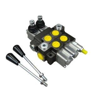 Rozdzielacz hydrauliczny 2-sekcyjny max przepływ 40L z zatrzaskami Waryński