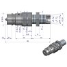 Szybkozłącze hydrauliczne wtyczka long M18x1.5 gwint zewnętrzny EURO (9100818W) (ISO 7241-A) Waryński
