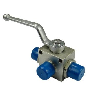 Zawór kulowy hydrauliczny 3-drożny M22x1.5 z otworami montażowymi