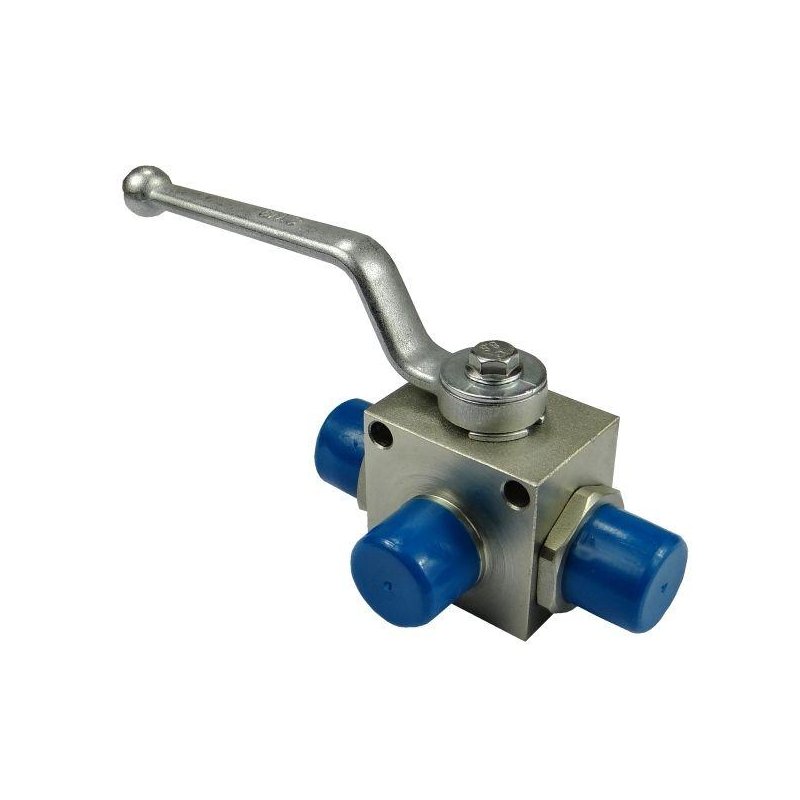 Zawór kulowy hydrauliczny 3-drożny M22x1.5 z otworami montażowymi