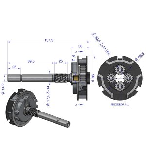 Przekładnia redukcyjna 1447834M91 MF4 EXPOM KWIDZYN eu