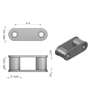Ogniwo łańcucha CA550 Waryński ( sprzedawane po 5 )