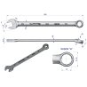 Klucz płaskooczkowy extra długi 13mm dł 205mm standard ASME B107.9M Waryński
