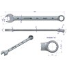 Klucz płaskooczkowy extra długi 24mm dł 339mm standard ASME B107.9M  Waryński