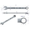 Klucz płaskooczkowy extra długi 27mm dł 388mm standard ASME B107.9M  Waryński