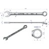 Klucz płaskooczkowy extra długi 46mm dł 613mm standard ASME B107.9M  Waryński