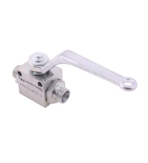 Zawór kulowy hydrauliczny 2-drogowy 2/2 M18x1.5 12L z otworami mocującymi 500 bar Waryński