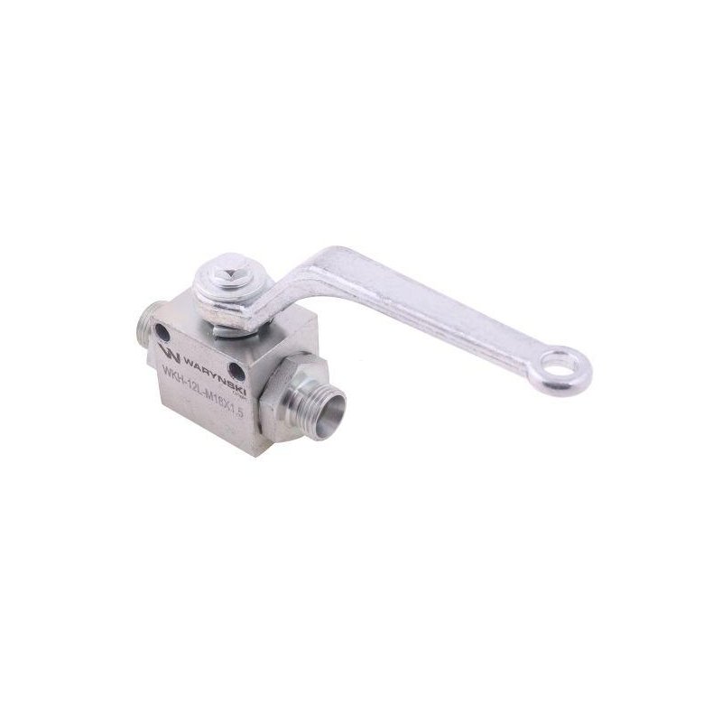 Zawór kulowy hydrauliczny 2-drogowy 2/2 M18x1.5 12L z otworami mocującymi 500 bar Waryński