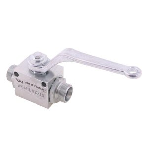 Zawór kulowy hydrauliczny 2-drogowy 2/2 M22x1.5 15L z otworami mocującymi 500 bar Waryński