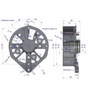 Tarcza pokrywa tylna alternatora EX257000 A120 Bizon EXPOM KWIDZYN eu