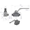 Zawór kulowy hydrauliczny 3-drogowy 3/2 M18x1.5 12L z otworami mocującymi 500 bar Waryński