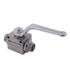 Zawór kulowy hydrauliczny 3-drogowy 3/2 M22x1.5 15L z otworami mocującymi 500 bar Waryński
