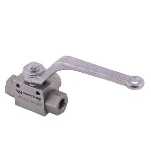 Zawór kulowy hydrauliczny 3-drogowy 3/2 - 1/4"BSP z otworami mocującymi 500 bar Waryński