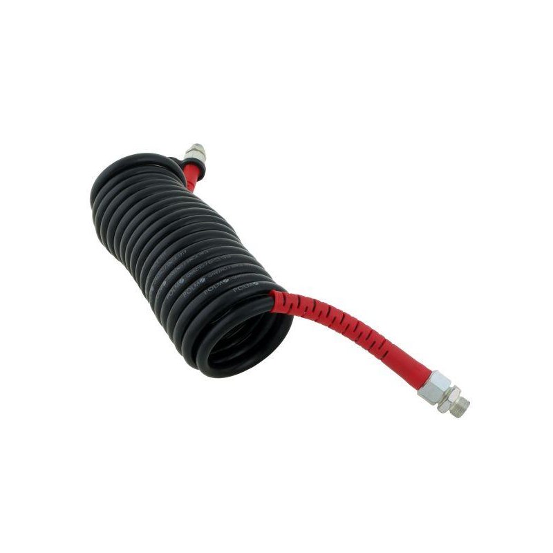 Przewód łączeniowy spiralny czerwone osłony poliamid gwint zewnętrzny 16x1.5 POLMO