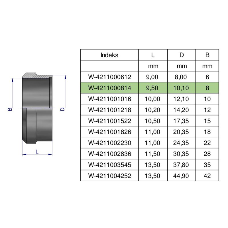 Pierścień zacinający hydrauliczny (DPR08L/S) 08L/08S Waryński ( sprzedawane po 20 )