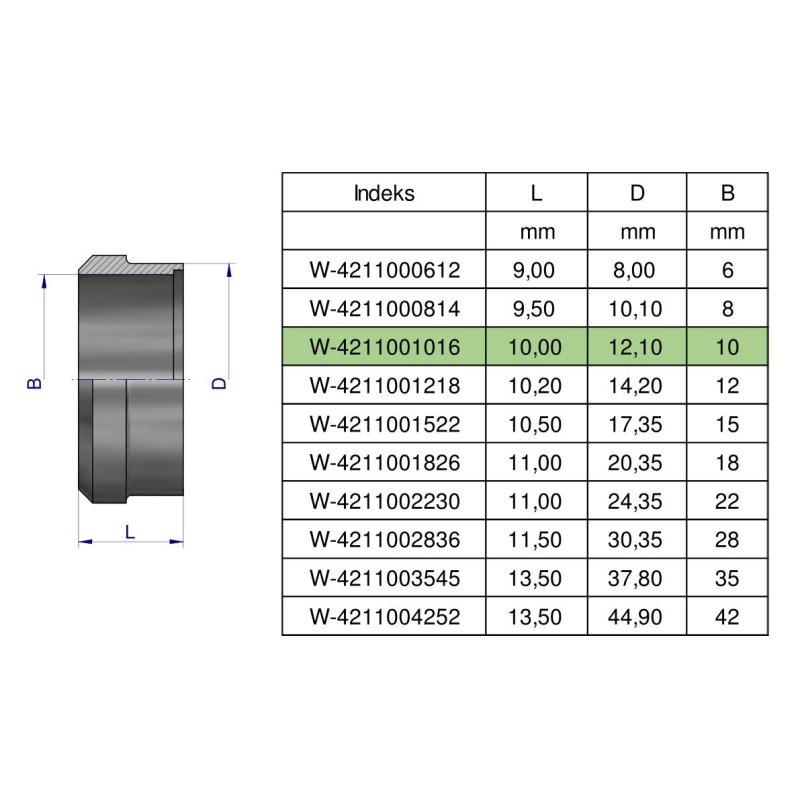 Pierścień zacinający hydrauliczny (DPR10L/S) 10L/10S Waryński ( sprzedawane po 20 )