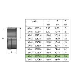 Pierścień zacinający hydrauliczny (DPR35L) 35L Waryński ( sprzedawane po 2 )