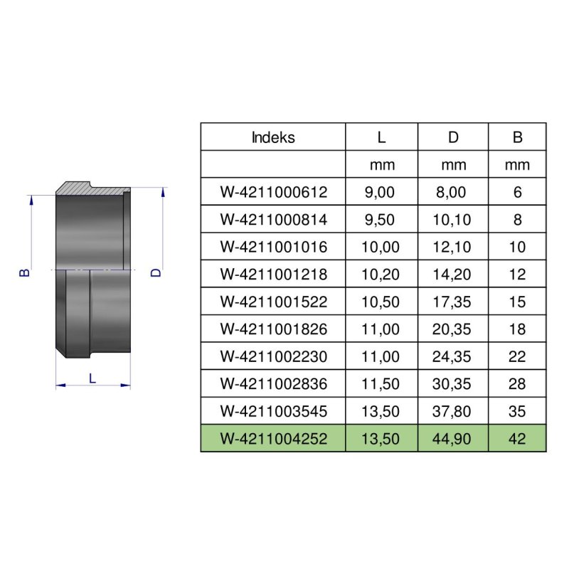 Pierścień zacinający hydrauliczny (DPR42L) 42L Waryński ( sprzedawane po 2 )