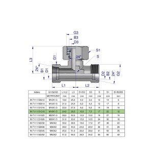 Trójnik hydrauliczny symetryczny metryczny BAB M18x1.5 12L (XEVT) Waryński ( sprzedawane po 5 )