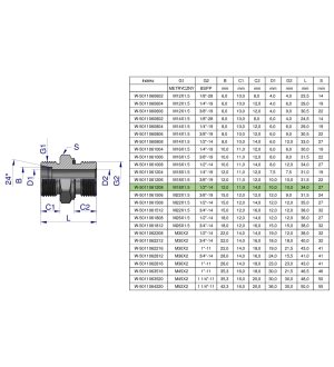 Przyłączka hydrauliczna BB (XGE) M18x1.5 12L x 1/2" BSP ED Waryński ( sprzedawane po 10 )
