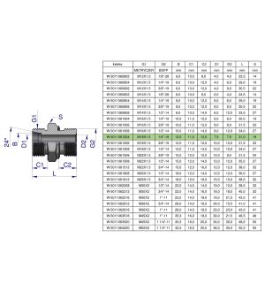 Przyłączka hydrauliczna BB (XGE) M18x1.5 12L x 1/4" BSP ED Waryński ( sprzedawane po 10 )