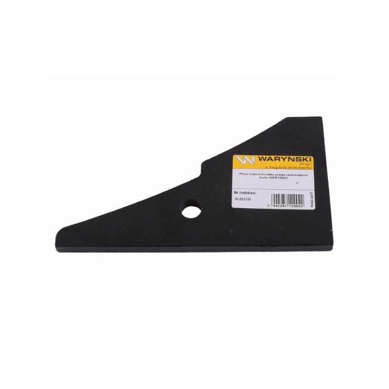 Płoza mała końcówka prawa zastosowanie Kuhn stal borowa WARYŃSKI