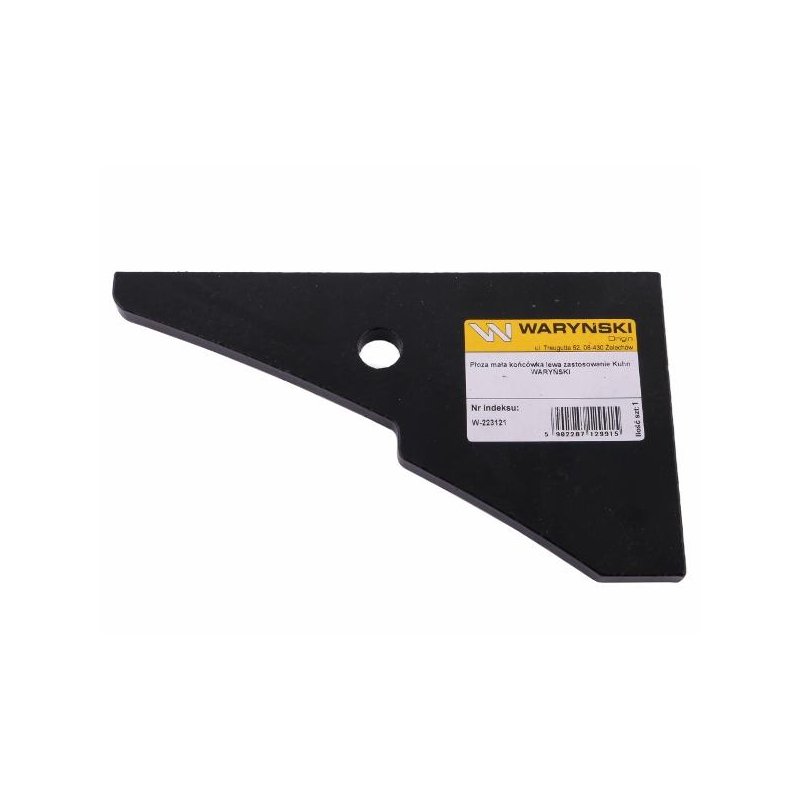 Płoza mała końcówka lewa zastosowanie Kuhn stal borowa WARYŃSKI