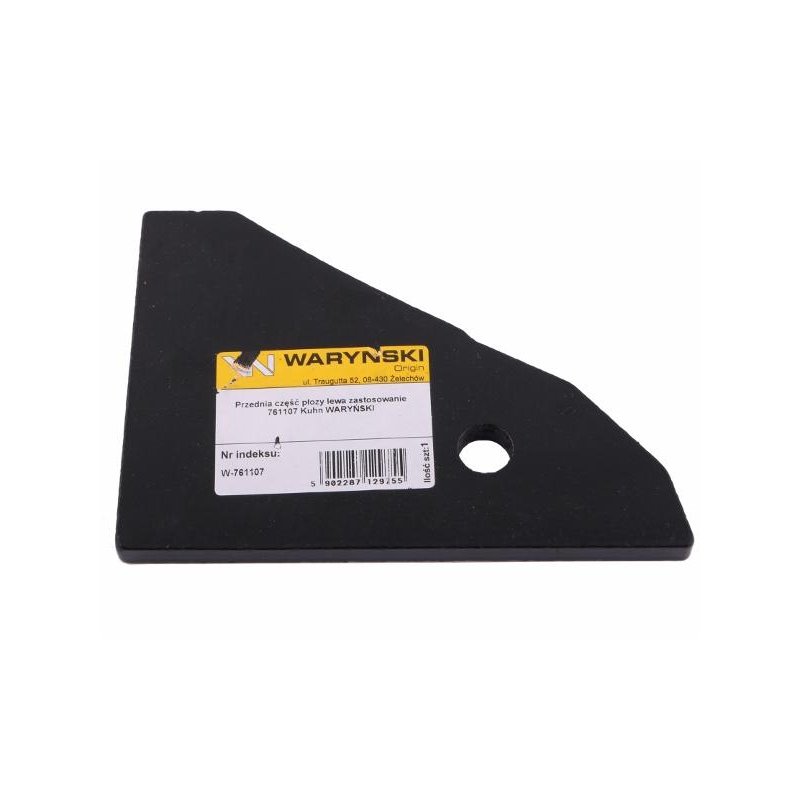 Przednia część płozy lewa zastosowanie 761107 Kuhn stal borowa WARYŃSKI