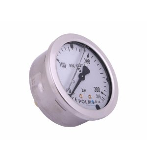 Manometr glicerynowy M63 0-315 bar tylne przyłącze G1/4" POLMO