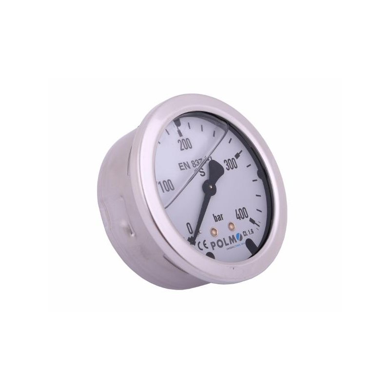 Manometr glicerynowy M63 0-400 bar tylne przyłącze G1/4" POLMO