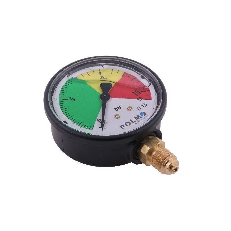 Manometr glicerynowy M63 0-16 bar. gwint M12x1.5 dolne przyłącze. obudowa plastikowa. Opryskiwacz POLMO