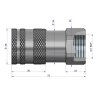 Szybkozłącze hydrauliczne suchoodcinające (rozmiar 1/2) gniazdo G3/4"BSP gwint wewnętrzny ISO16028 Waryński