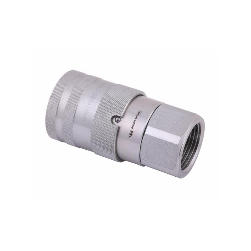 Szybkozłącze hydrauliczne suchoodcinające (rozmiar 3/4) gniazdo G1"BSP gwint wewnętrzny ISO16028 Waryński
