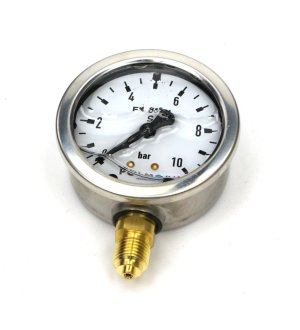 Manometr glicerynowy M63 0-10 bar dolne przyłącze G1/4" POLMO