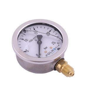 Manometr glicerynowy M63 0-25 bar dolne przyłącze G1/4" POLMO