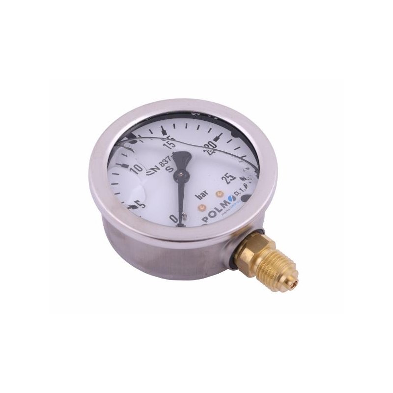 Manometr glicerynowy M63 0-25 bar dolne przyłącze G1/4" POLMO