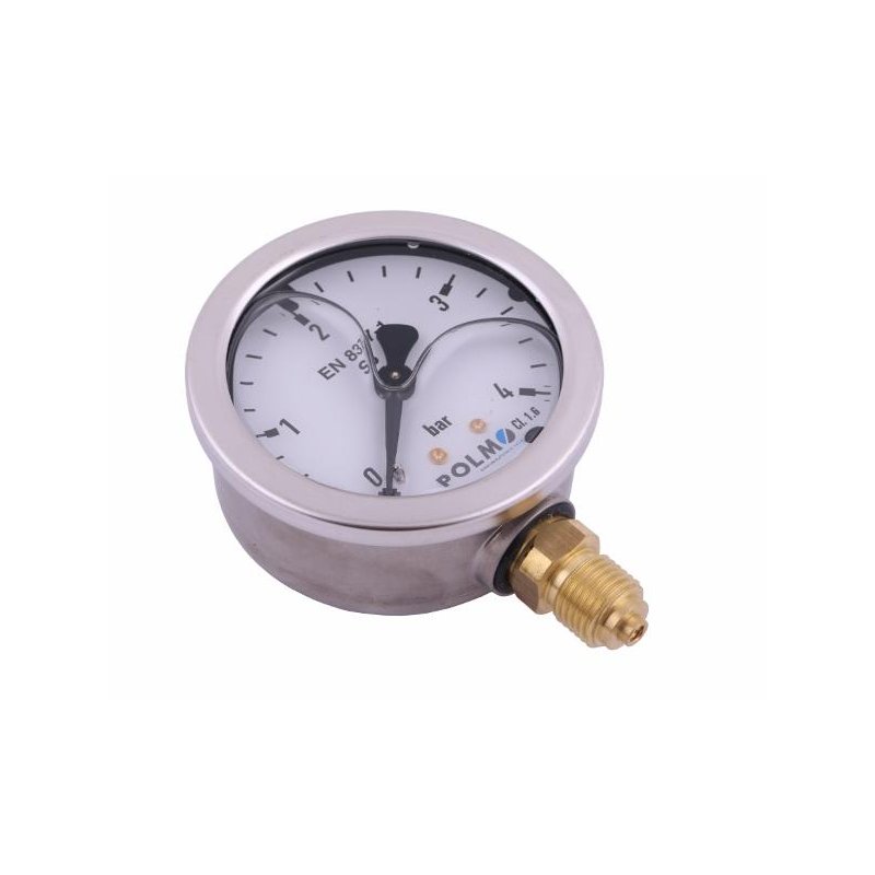 Manometr glicerynowy M63 0-4 bar dolne przyłącze G1/4" POLMO