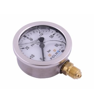 Manometr glicerynowy M63 0-60 bar dolne przyłącze G1/4" POLMO