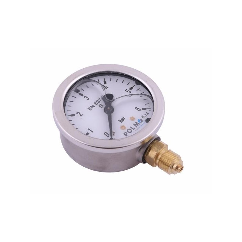 Manometr glicerynowy M63 0-6 bar dolne przyłącze G1/4" POLMO
