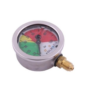 Manometr glicerynowy M63 0-100 bar gwint M12x1.5 dolne przyłącze. obudowa kwasoodporna. Opryskiwacz POLMO