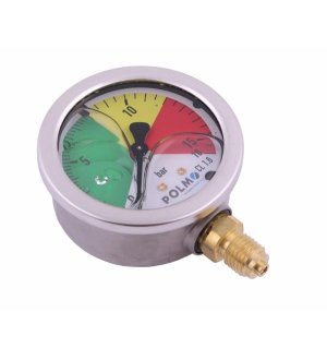 Manometr glicerynowy M63 0-16 bar gwint M12x1.5 dolne przyłącze. obudowa kwasoodporna. Opryskiwacz POLMO