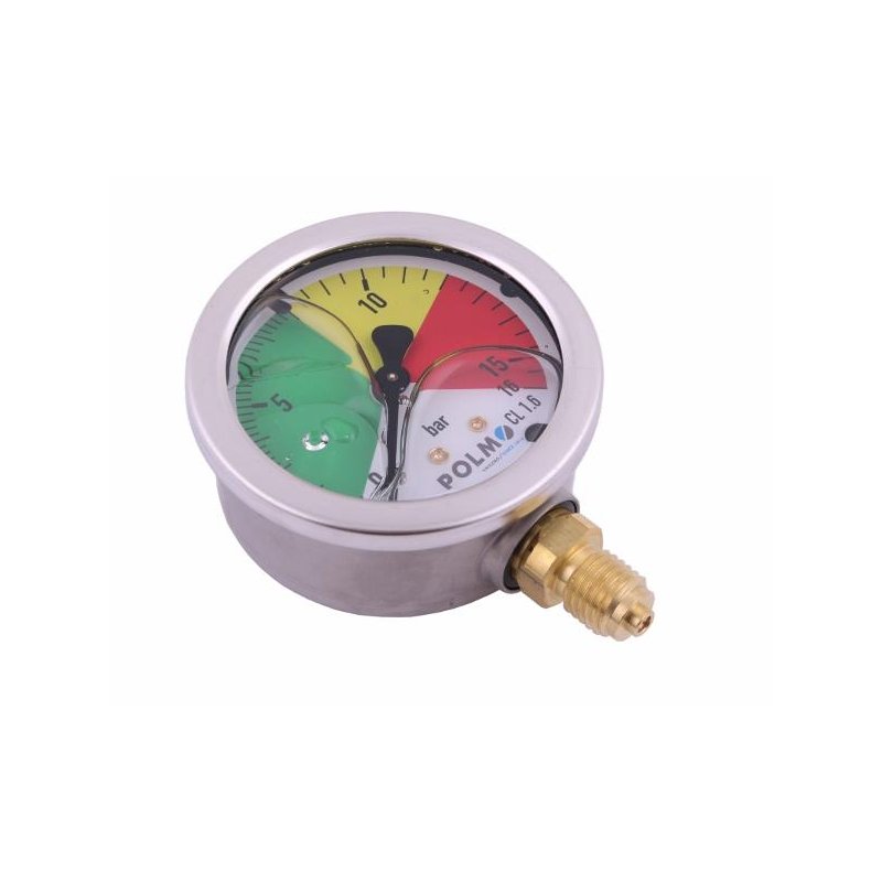 Manometr glicerynowy M63 0-16 bar gwint M12x1.5 dolne przyłącze. obudowa kwasoodporna. Opryskiwacz POLMO