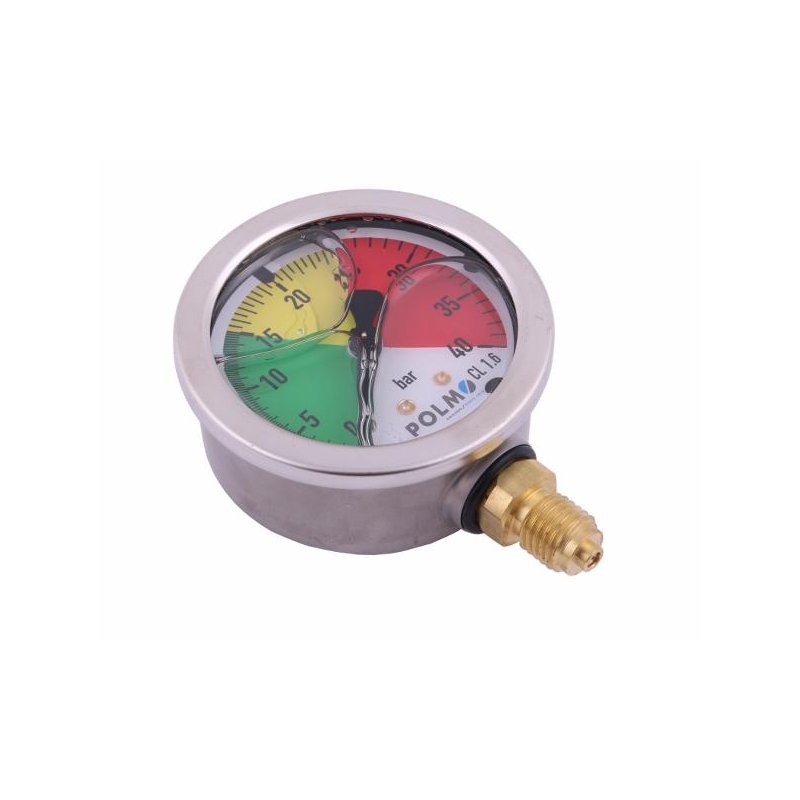Manometr glicerynowy M63 0-40 bar gwint M12x1.5 dolne przyłącze. obudowa kwasoodporna. Opryskiwacz POLMO