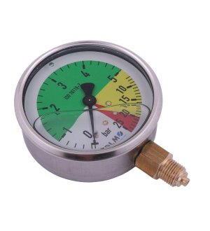 Manometr glicerynowy M80 0-5/25 bar gwint G1/4" dolne przyłącze. do Opryskiwaczy firmy Krukowiak POLMO