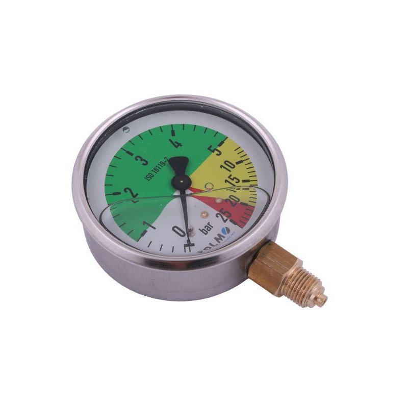 Manometr glicerynowy M80 0-5/25 bar gwint G1/4" dolne przyłącze. do Opryskiwaczy firmy Krukowiak POLMO